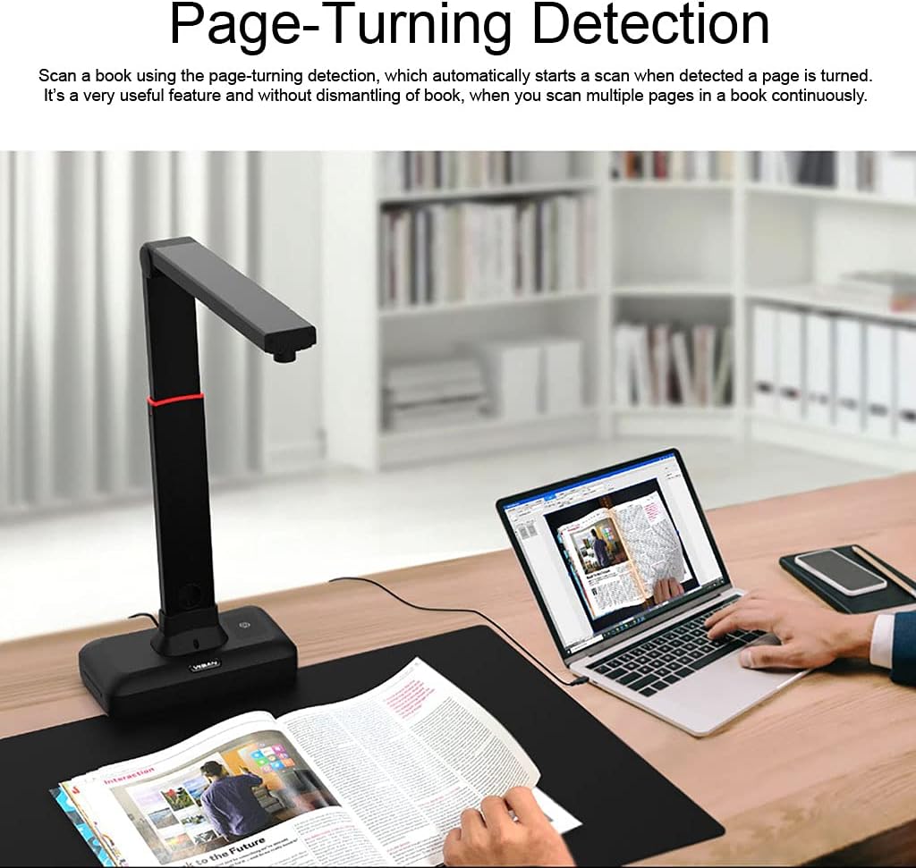 VIISAN Dokumentenscanner - 27MP Buchscanner mit Scan Max A2, ideal für grosse Periodika, Bücher und