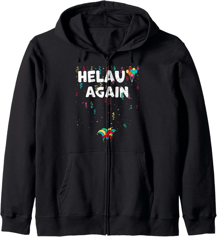 Sprüche: Helau Again - Karneval Sprüche Kapuzenjacke
