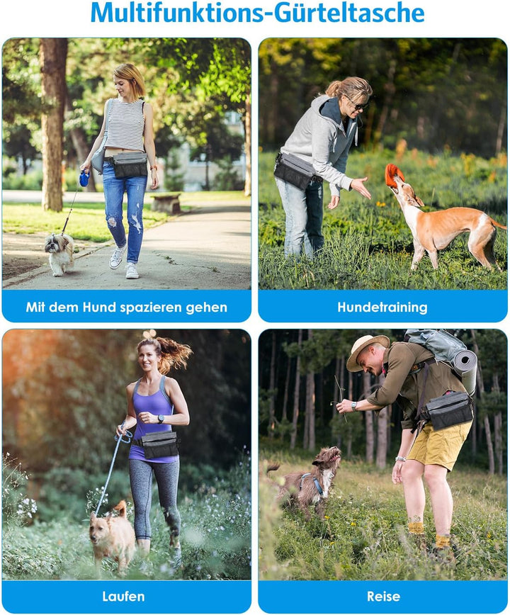 Brifit Leckerlitasche für Hunde mit Einhand-Magnet-Verschluss, Viel Stauraum für das Gassigehen & Hu