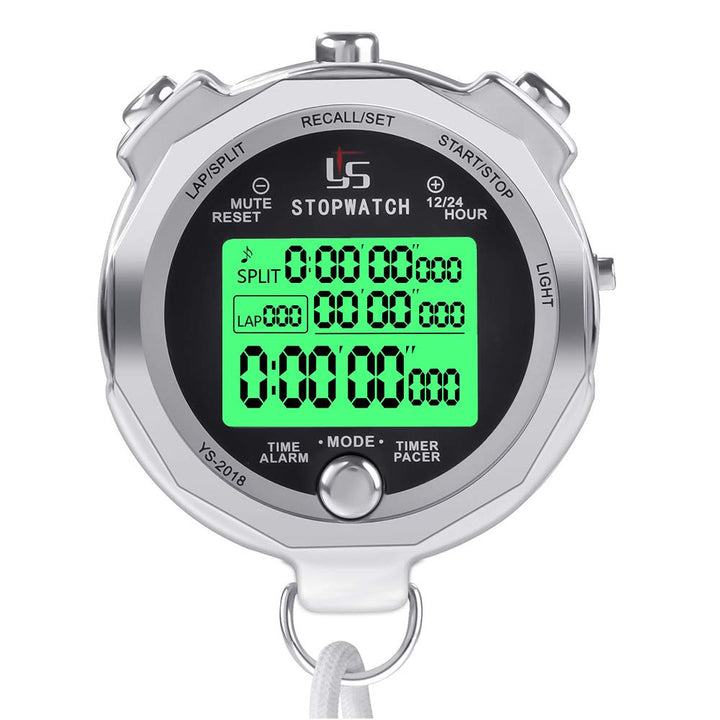 LAOPAO Stoppuhr, 1/1000 Sekunden Precision 100 Stück Speicherdaten LCD Elektronischer Digitaler Chro