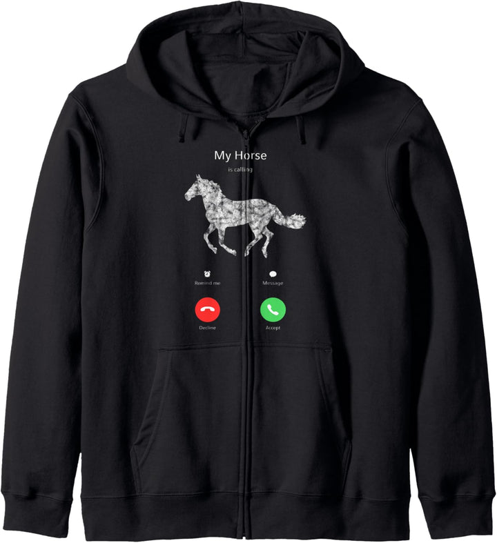 My Horse Is Calling - Mein Pferd ruft an Handy Smartphone Kapuzenjacke