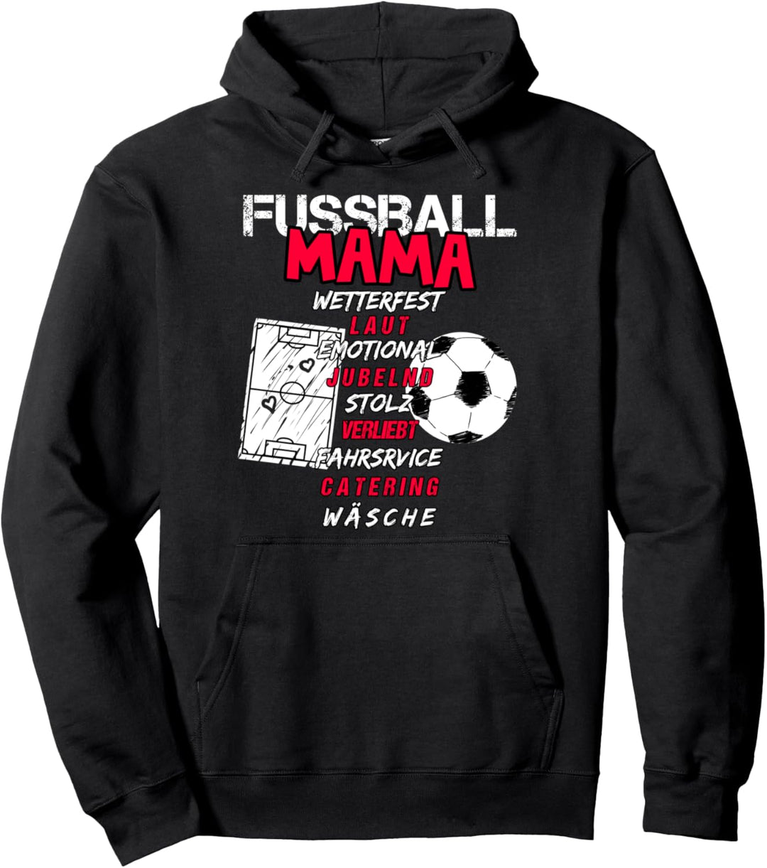 Fussball Mama Checkliste Spielfeldrand Fan Wetterfest Pullover Hoodie