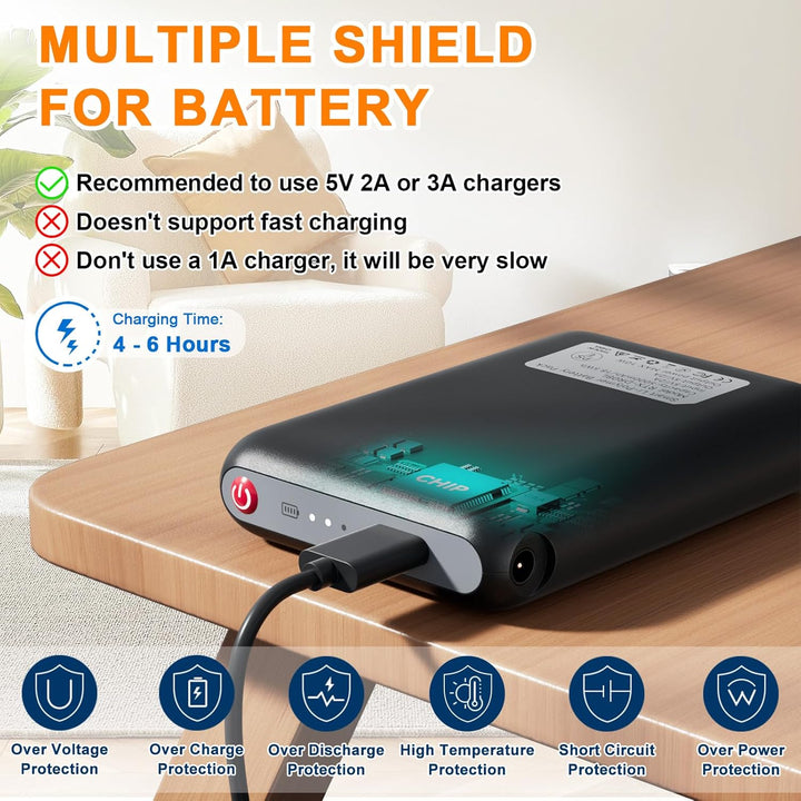 Upgraded 5V 5000mAh Smart Batteries, beheizbare Hausschuhe Spare Battery, Rtdep Elektrischer Fusswär