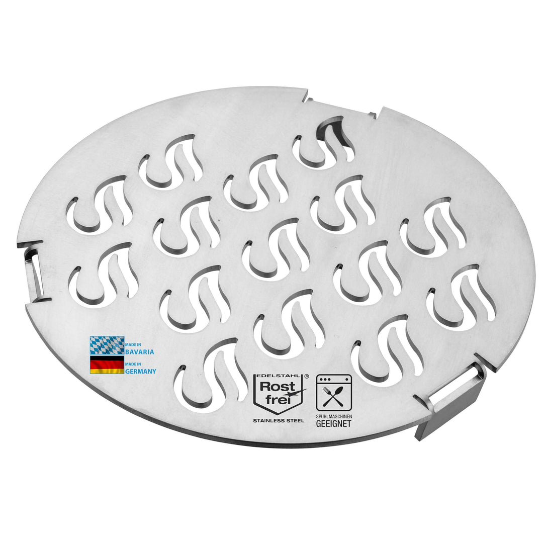 mocisa Grilleinsatz Ø 20cm Edelstahl 3mm geschliffen für Feuerplatte | Grillplatte | Feuertonnen | K