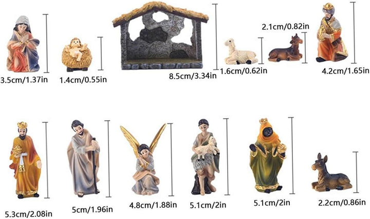 Krippe Figuren Set Weihnachten Mini Traditionelles Harz Jesus Geburtsdekorationen 1Set, Krippe Figur