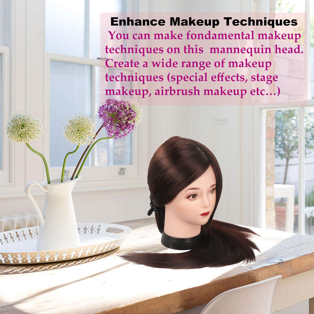 MYSWEETY 20” Übungskopf Trainingsköpf Friseure Frisierkopf 60% Echthaar Perückenkopf Puppenkopf von