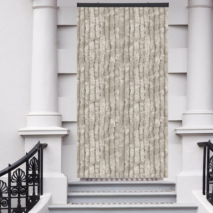 Arsvita Flauschvorhang 80x200 cm in Unistreifen grau, Perfekter Insekten- und Sichtschutz für Ihre B