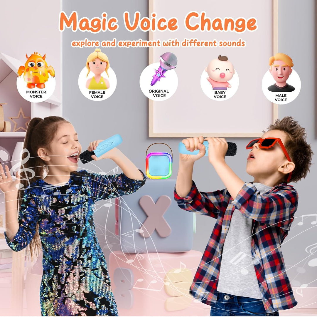 Karaoke Maschine Kinder mit 1 Mikrofon, Drahtloses Karaoke Mikrofon mit LED Tragbare Bluetooth Lauts