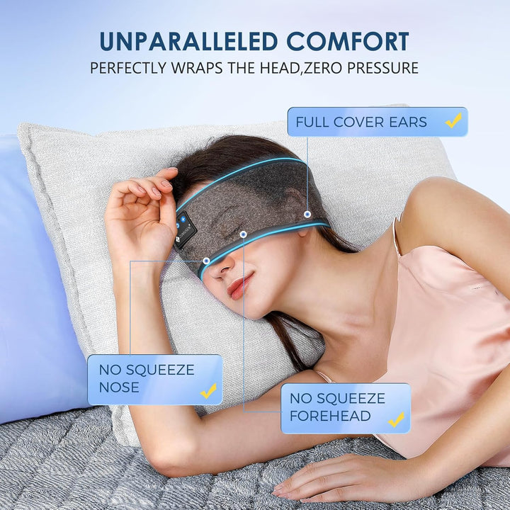 ZUMUSEN Schlafkopfhörer Stirnband Bluetooth 5.4, Super Weiche 15+ Stunden Wiedergabe Sleep Headphone