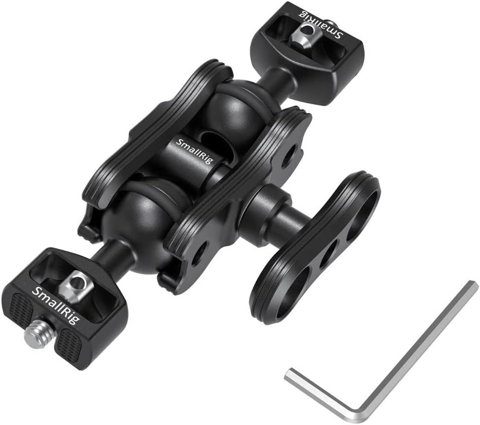 SmallRig Gelenkarm mit Doppelkugelkopf 1/4 Zoll Schraube Schwarz Kugelkopf Hauptmaterial Edelstahl A