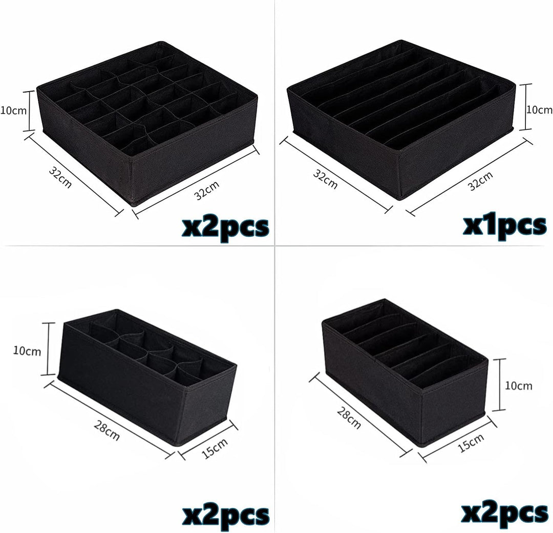 7 Stück Aufbewahrungsboxen,Schublade Organizer Ordnungssystem für Kleiderschrank, für BHS, Unterwäsc