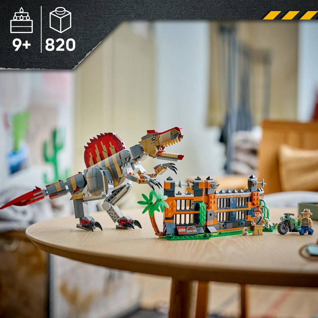 LEGO Jurassic World Flucht des Spinosaurus - Spielzeug-Dino - Bauset mit beweglichem Dinosaurier und