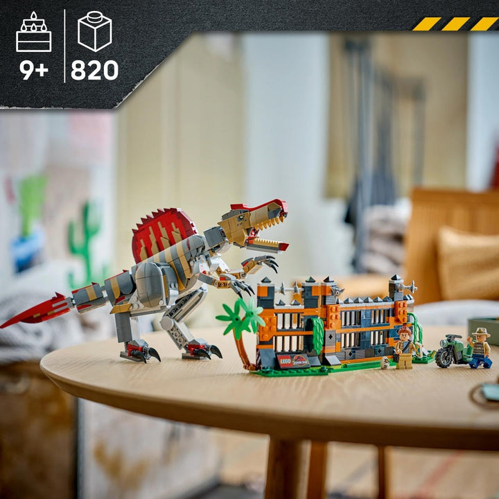 LEGO Jurassic World Flucht des Spinosaurus - Spielzeug-Dino - Bauset mit beweglichem Dinosaurier und