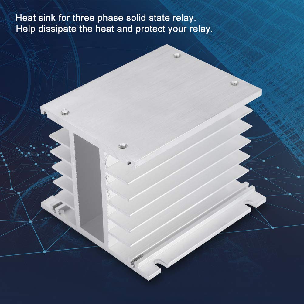 3-Phasen-Kühlkörper Aluminium, SSR-Kühlkörper Dreiphasen-Halbleiterrelais-Kühlkörper für DIN-Install