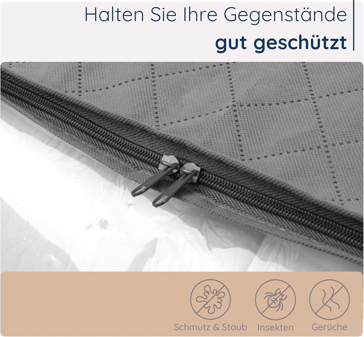 4CONVY Bettbezug zum Aufbewahren von Bettwäsche - Box mit grossem Fenster und Griff - faltbare Aufbe