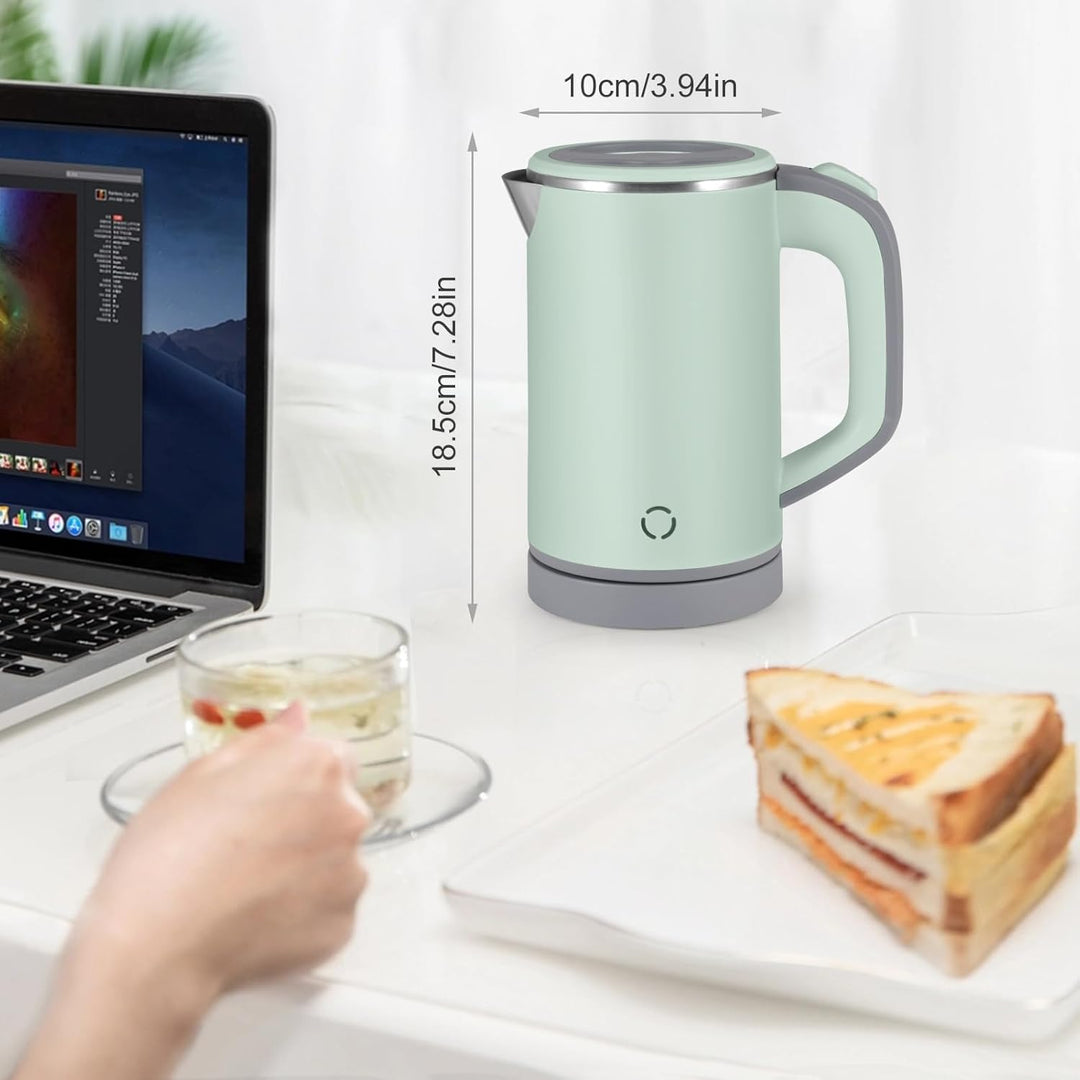 Towwoo 800ML Reisewasserkocher Klein, 600W 5 Minuten Schnelles Kochen Mini Edelstahl Wasserkocher, Ü