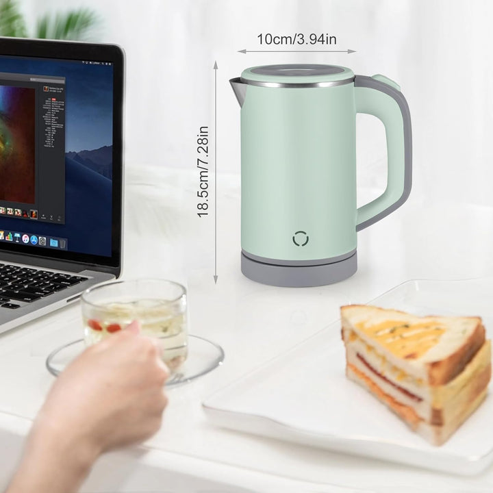 Towwoo 800ML Reisewasserkocher Klein, 600W 5 Minuten Schnelles Kochen Mini Edelstahl Wasserkocher, Ü