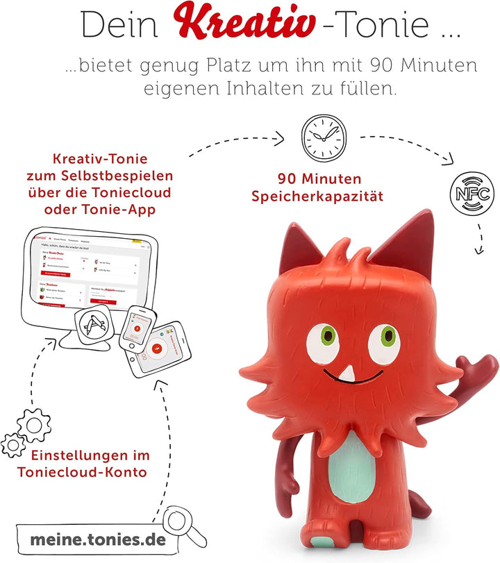 tonies Hörfigur für Toniebox, Kreativ Monster, zum Selbstbespielen, 90 Minuten Speicher für eigene A