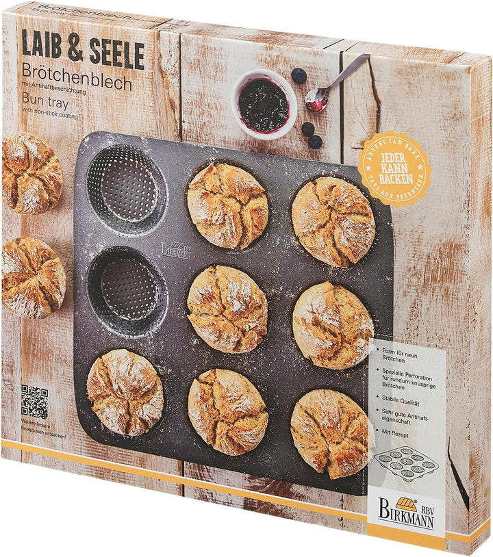 RBV Birkmann, 210226, Laib und Seele, Brötchenblech für 9 Brötchen, Brötchenblech