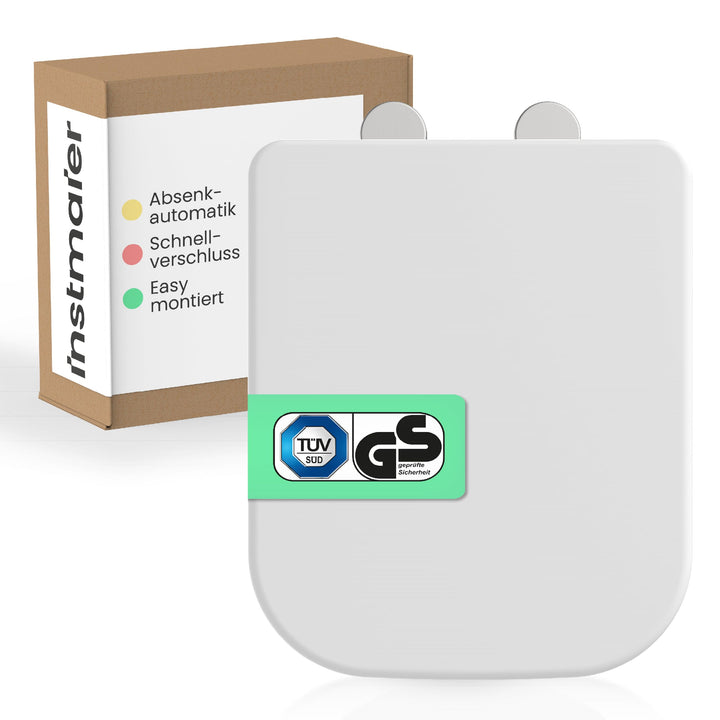 instmaier Helma | Toilettendeckel mit Absenkautomatik | Weiss | TÜV geprüft | Eckig | Toilettensitz