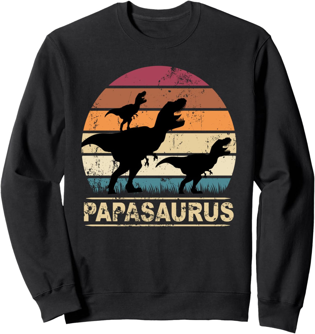 Papasaurus Dinosaurier Papa Tyrannosaurus Dino Doppelpack Sweatshirt