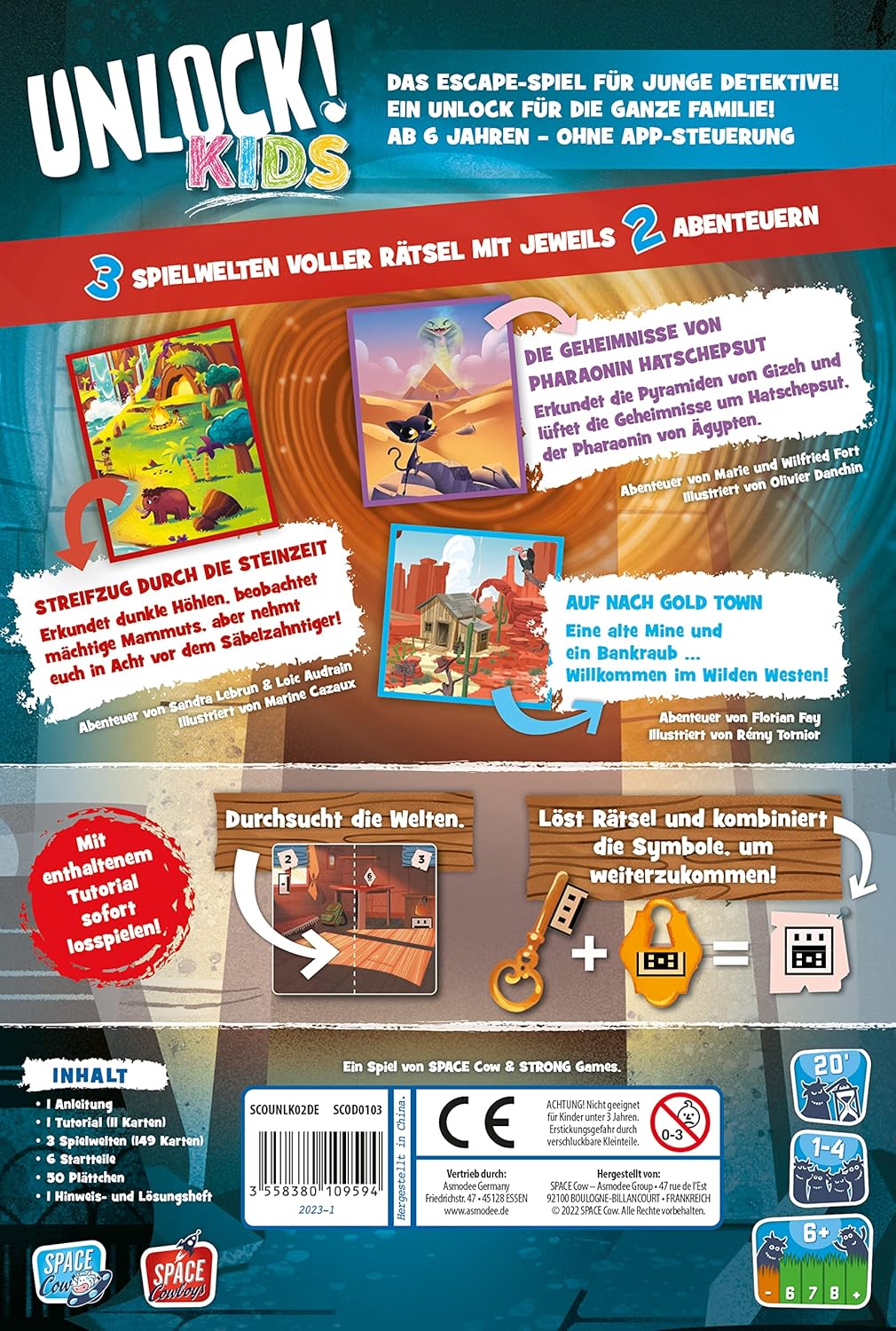 Asmodee, Unlock! Kids: Geschichten aus der Vergangenheit, Kinderspiel, Rätselspiel, 1-4 Spieler, Ab