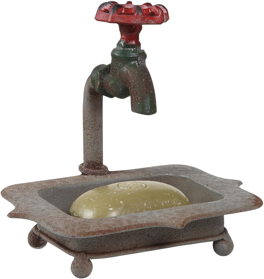 Creative Co-op Secret Garden Decorative Iron Soap Holder with Faucet