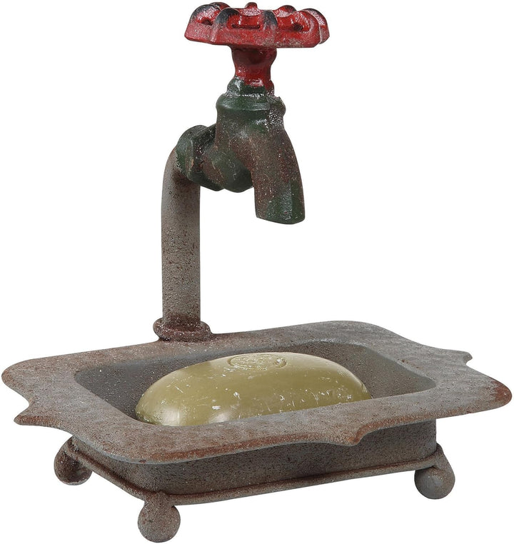 Creative Co-op Secret Garden Decorative Iron Soap Holder with Faucet