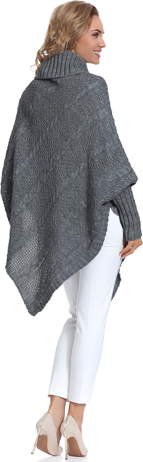 Merry Style Damen Poncho C46l4 Einheitsgrösse Graphite, Einheitsgröße Graphite