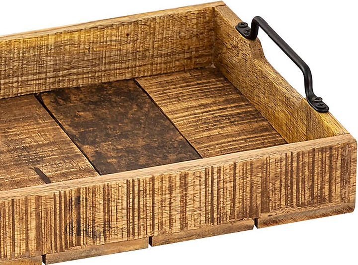 casamia Holztablett Set 2 Stück 46x31cm Serviertablett Tablett Holz Serviertablett Deko Tablett aus
