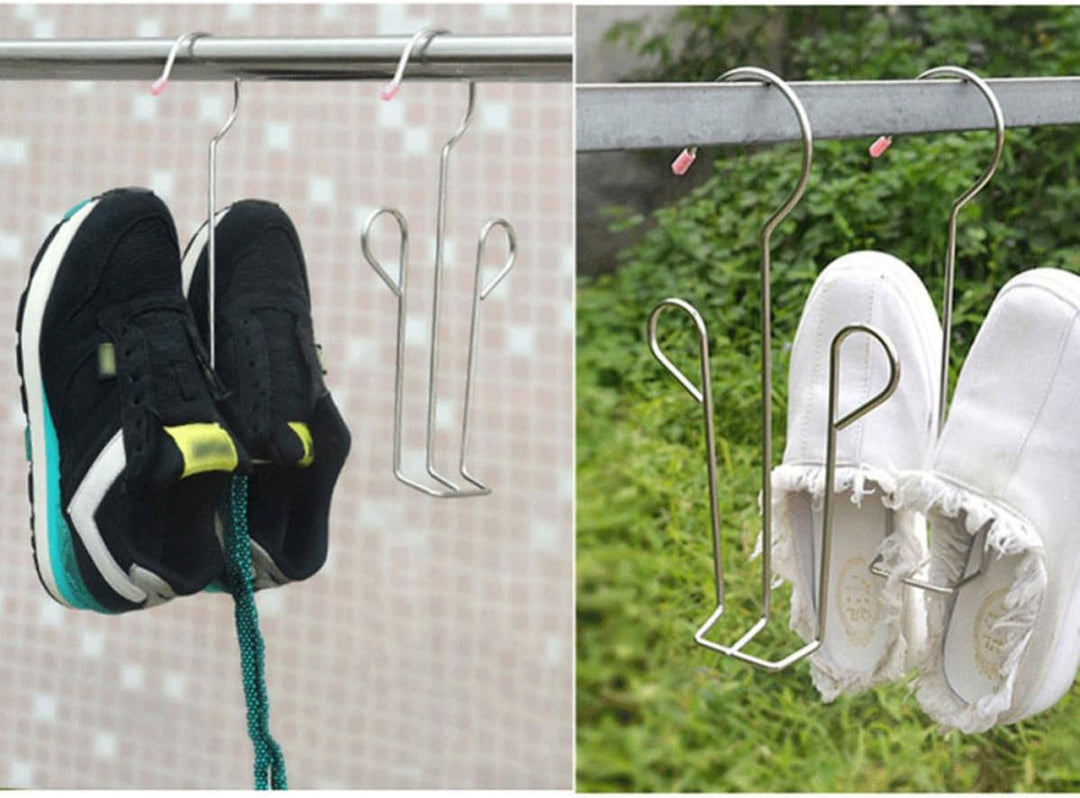 Toddmomy Schuhtrockner zum Aufhängen 4 Stück aus Edelstahl in Silber Leichter Schuhständer Platzspar
