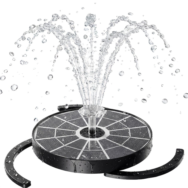 AISITIN Solar Springbrunnen für Aussen Upgraded,3,7W Solarbrunnen für Draussen mit 4 Sprüh Effekten,