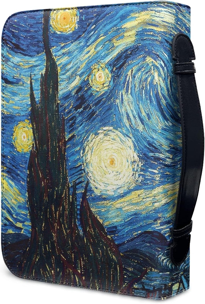 Kuiaobaty Damen-Bibelhülle aus Kunstleder, Van Gogh, Kunstbuch, Tragetasche, Sternennacht-Buchhülle,