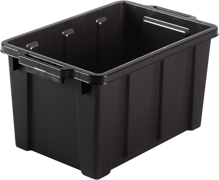 Iris Ohyama Heavy Duty Organisation Boxes, 21L, 4er-Set, Rot, Kompakt, Robust, Stapelbar, Aufbewahru