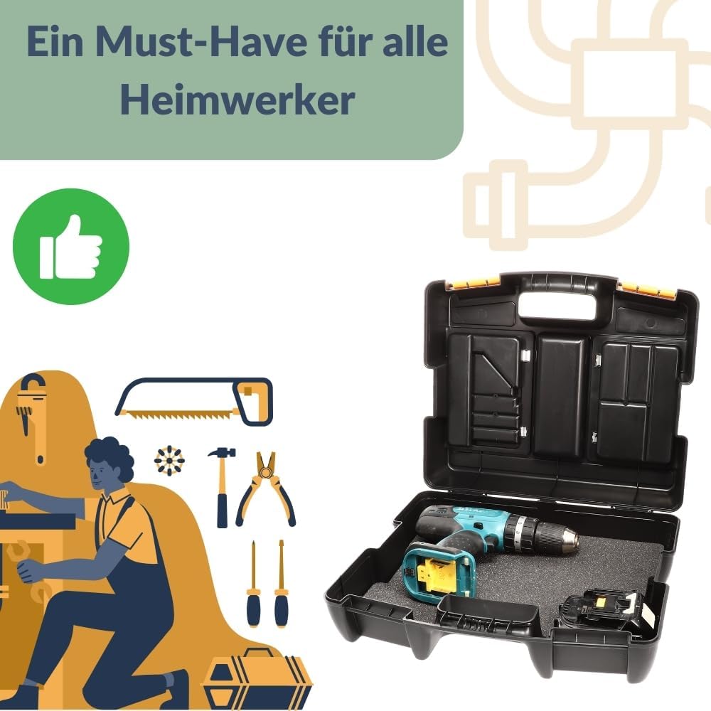 GarPet Universal Maschinenkoffer leer Schaum Stoff Elektro Werkzeug Geräte Koffer Box für Elektrower