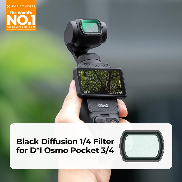 K&F Concept OSMO Pocket 3 Black Mist 1/4 Filter Magnetisch Kompatibel mit DJI OSMO Pocket 3 (Alumini