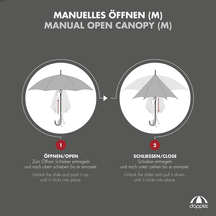 Doppler Langschirm Fiber Golf Fibreglass – Super leicht – Wanderregenschirm – Grün, Gr&#xFC;n