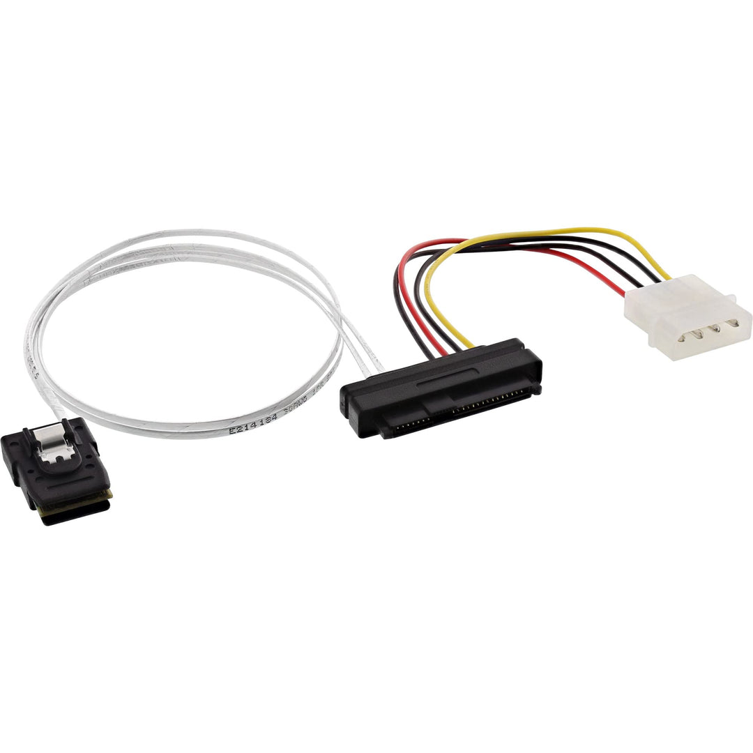 InLine 27622 SAS Anschlusskabel, Mini-SAS SFF-8087 an 1x SAS SFF-8482 + Strom, einzelne SAS HDD an C