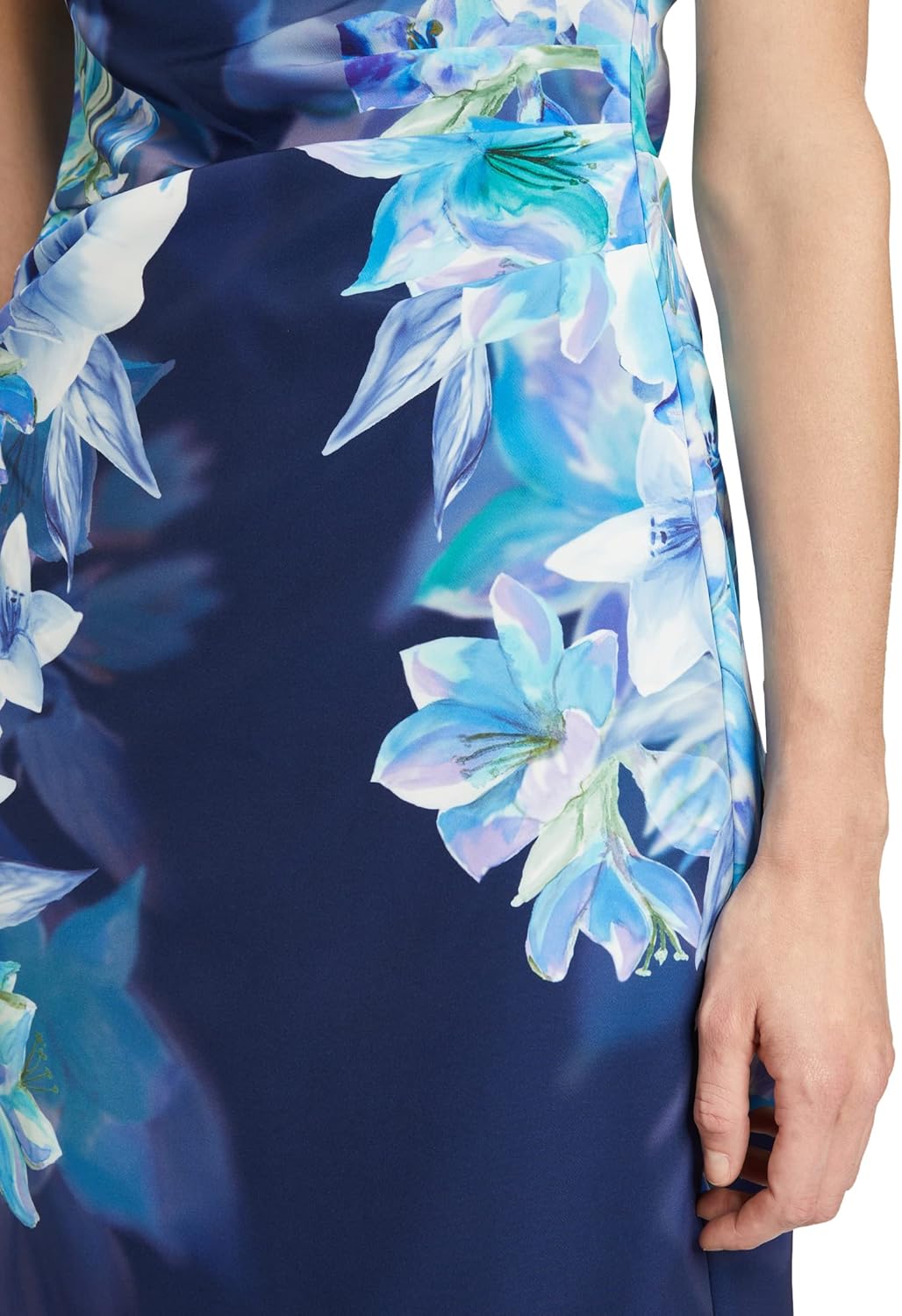 Vera Mont Damen Cocktailkleid mit Blumenprint 40 Dark Blue/Blue, 40 Dark Blue/Blue