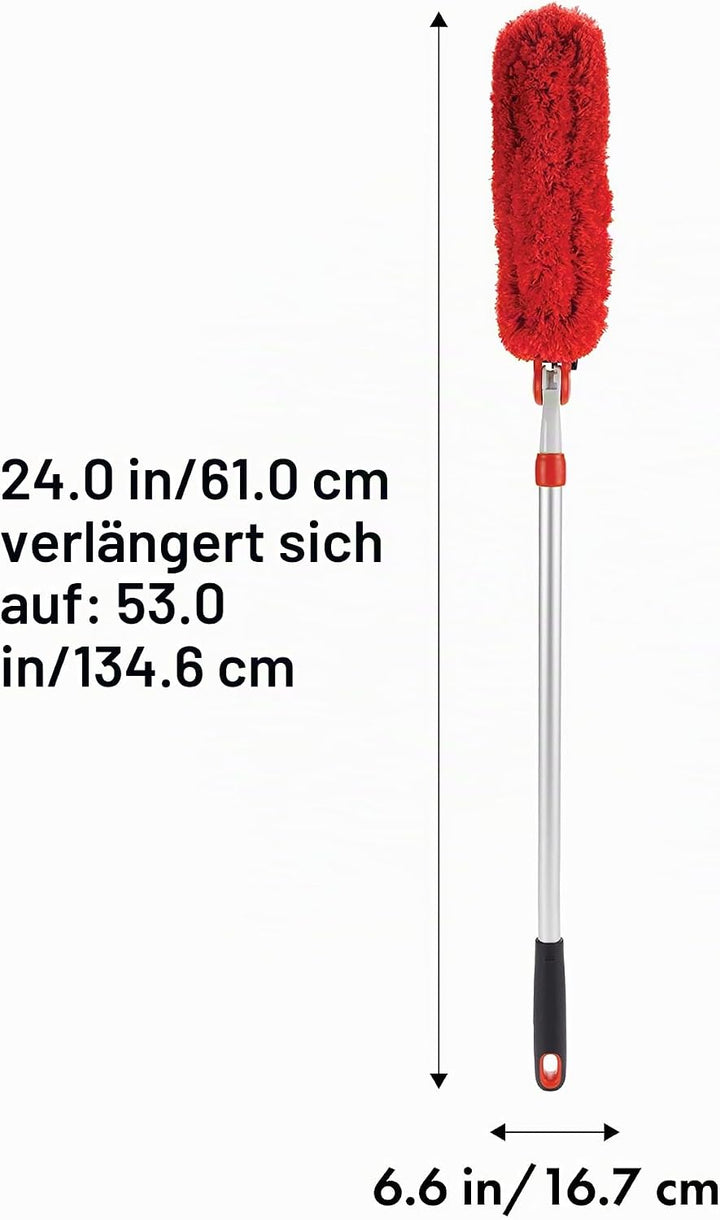 OXO Good Grips Mikrofaser-Staubwedel mit Teleskopstange 1-Pack Extendable Duster (Pack of 1), 1-Pack