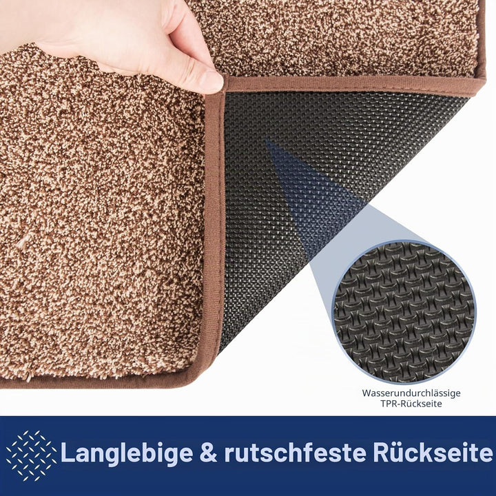 FCSDETAIL Schmutzfangmatte Innen Lang 80 x 178 cm, rutschfeste waschbare Fussmatte, absorbierend Tür
