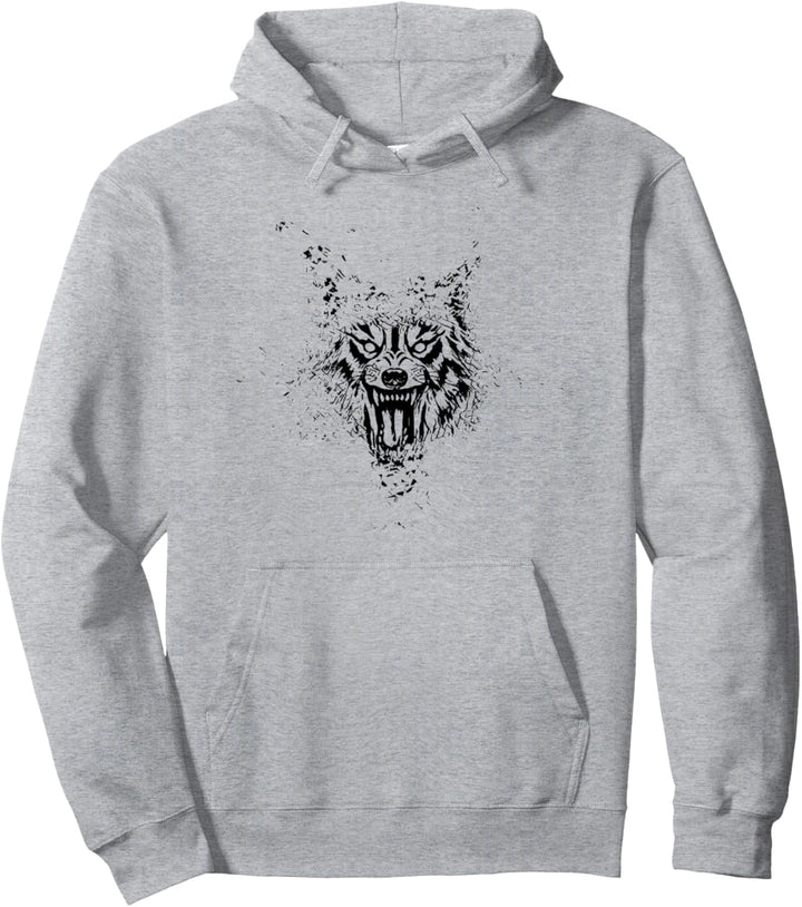 Wolf im Vollmond Motiv Wölfe Lupus Rudel Mond Tiere Raubtier Pullover Hoodie