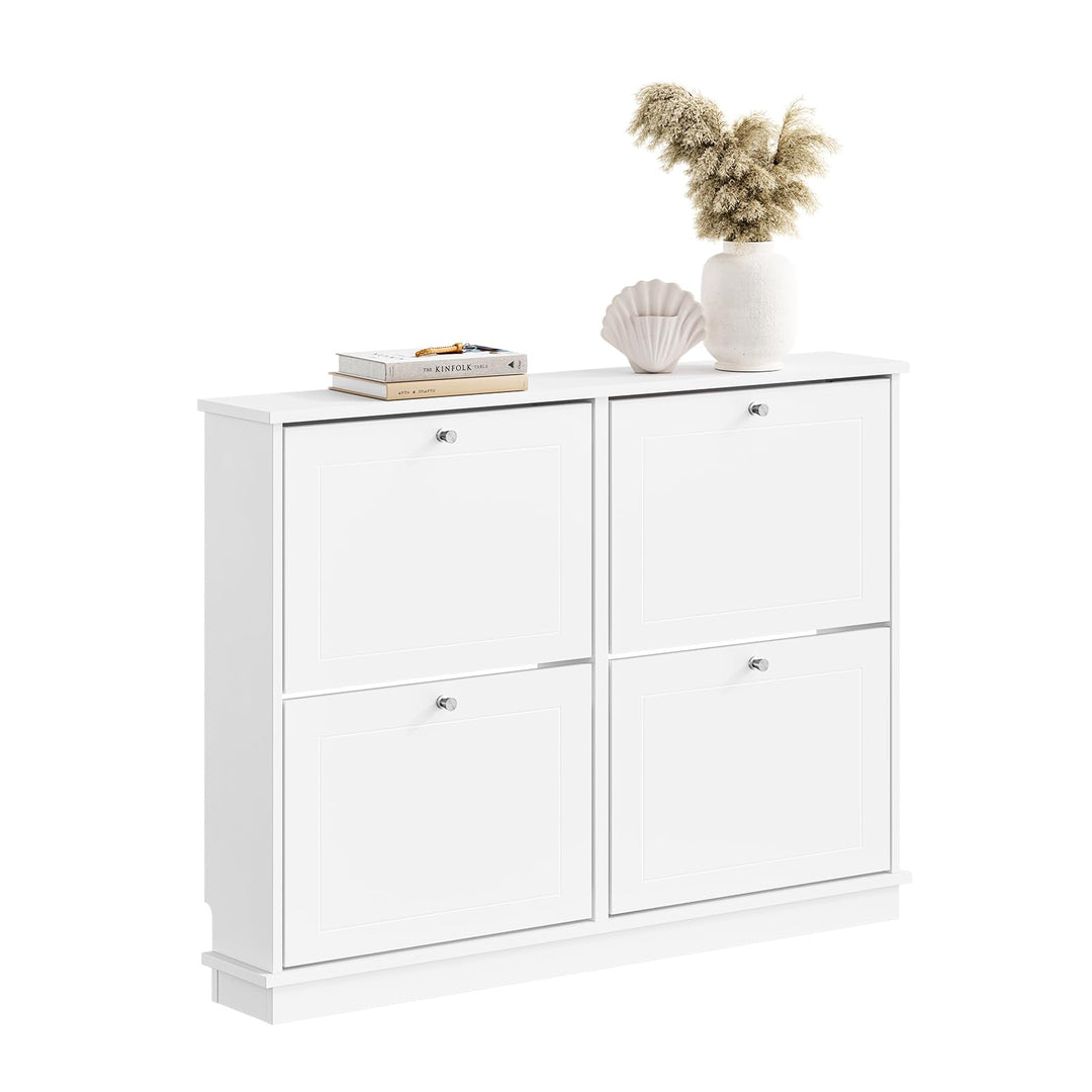 SoBuy Schuhschrank Schmal - Extrem Schmal 18Cm, Passt Grosse Schuhe Bis EU 47, Schmaler Schuhschrank