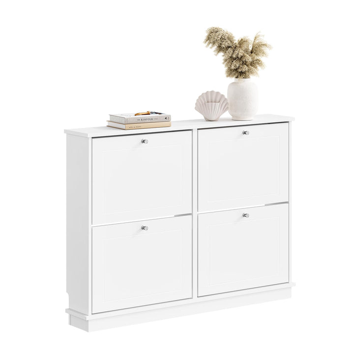 SoBuy Schuhschrank Schmal - Extrem Schmal 18Cm, Passt Grosse Schuhe Bis EU 47, Schmaler Schuhschrank