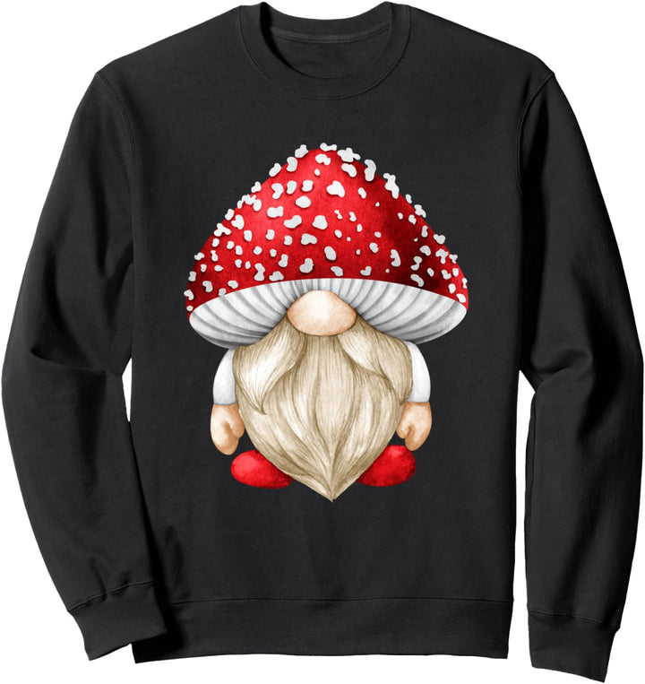 Lustiger Zwerg mit Pilzhut für Weihnachten, niedlicher Fliegenpilz Sweatshirt