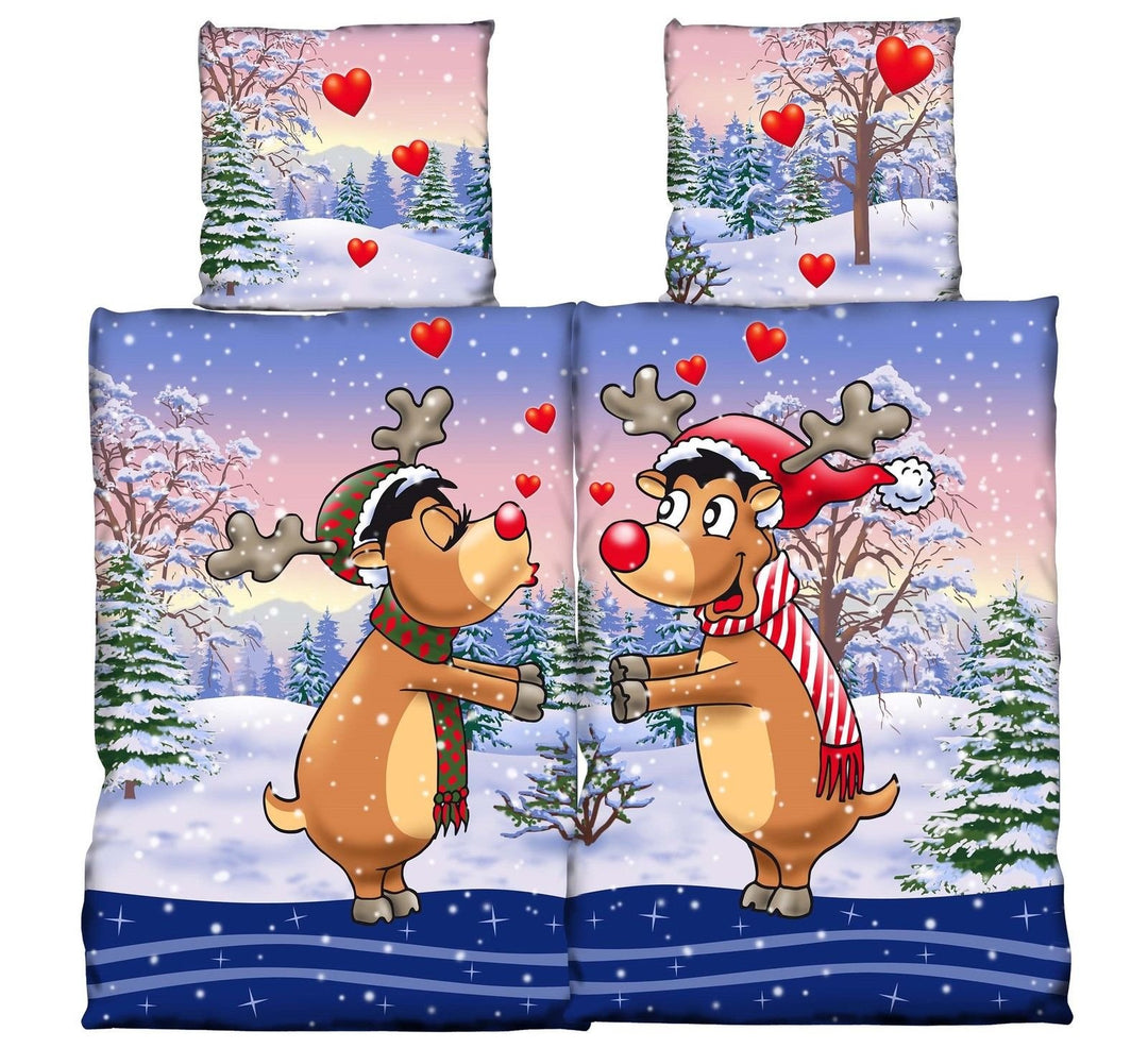 one-home 4 TLG Flausch Bettwäsche 135x200cm anthrazit Thermofleece 2 Garnituren