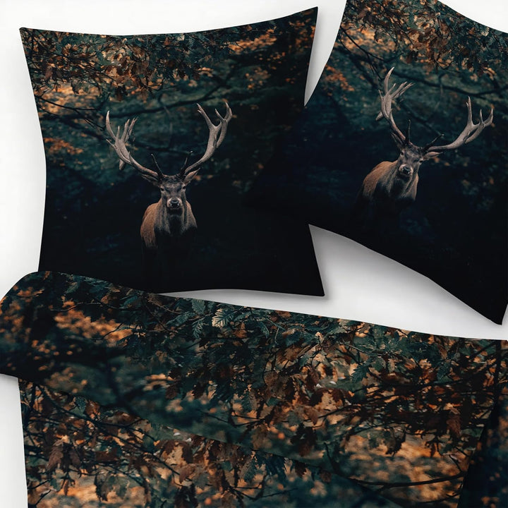 GEDAEUBA Sommer Bettwäsche 135x200 Hirsch - Waldtiere Bettbezug 135 x 200 2er Set, Wendebettwäsche u