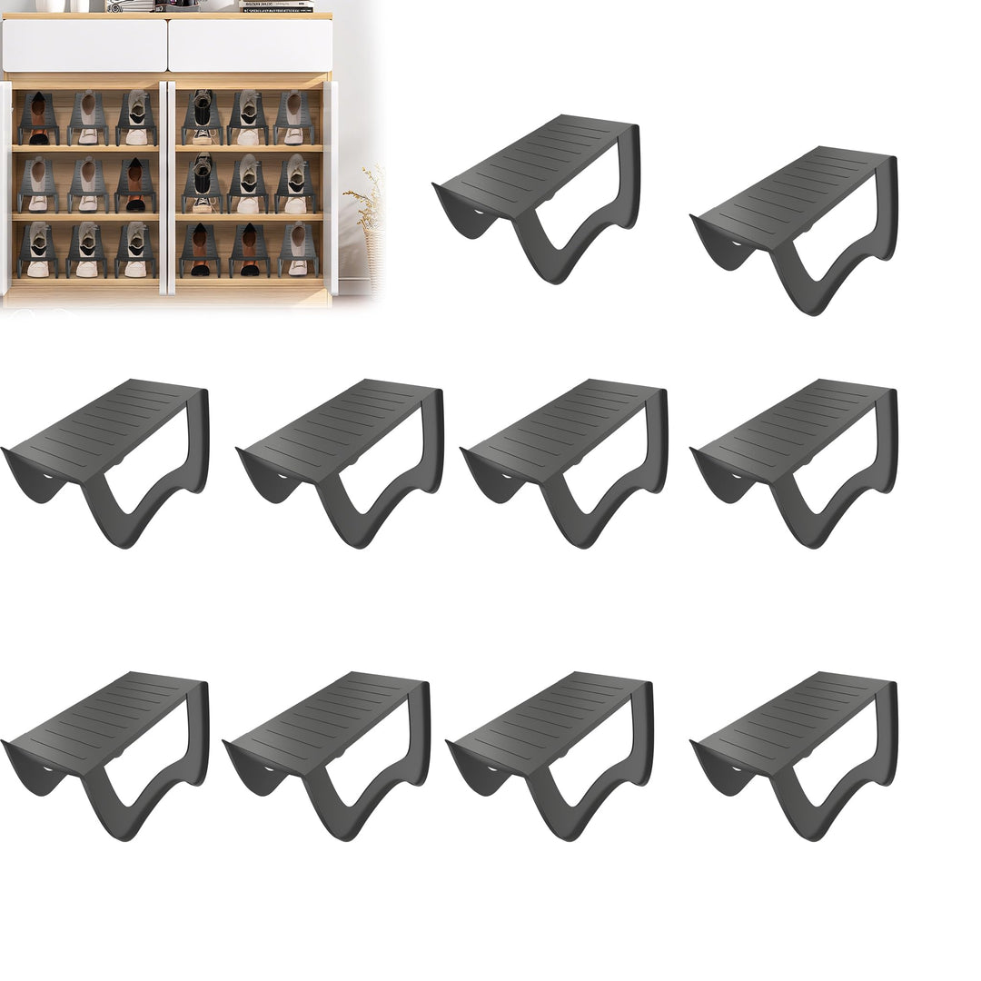 YRHome 30x rutschfest Schuhregale Schuhschlitze Organizer für Schrank Schuhhalter Stapelbar Schuhorg