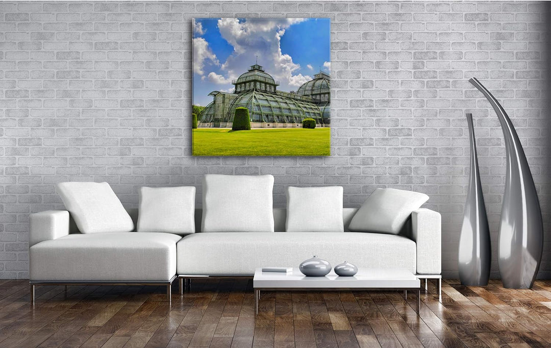 deyoli das Palmenhaus in Schönbrunn Wien Format: 60x60 als Leinwandbild, Motiv fertig gerahmt auf Ec