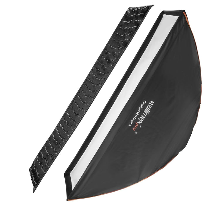 Walimex pro Studio Line Striplight SB QA – Softbox Streiflicht, Fläche 40x120cm, 49,5cm tief, faltba